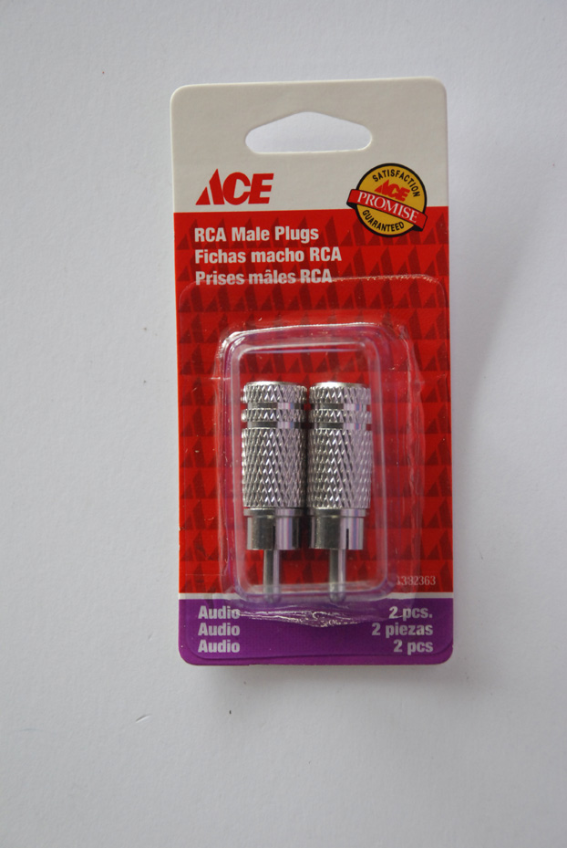 RCA MALE PLUG 2 PER CARD ACE,