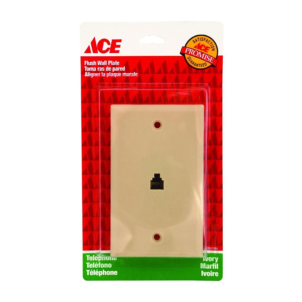 4C FLUSH SINGLE WALL PLATE IVORY