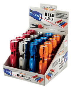 FLASHLIGHT 8 LED + LASER