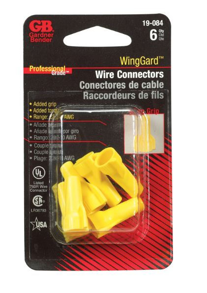 WINGGARD CNNCTR YLW 6PK