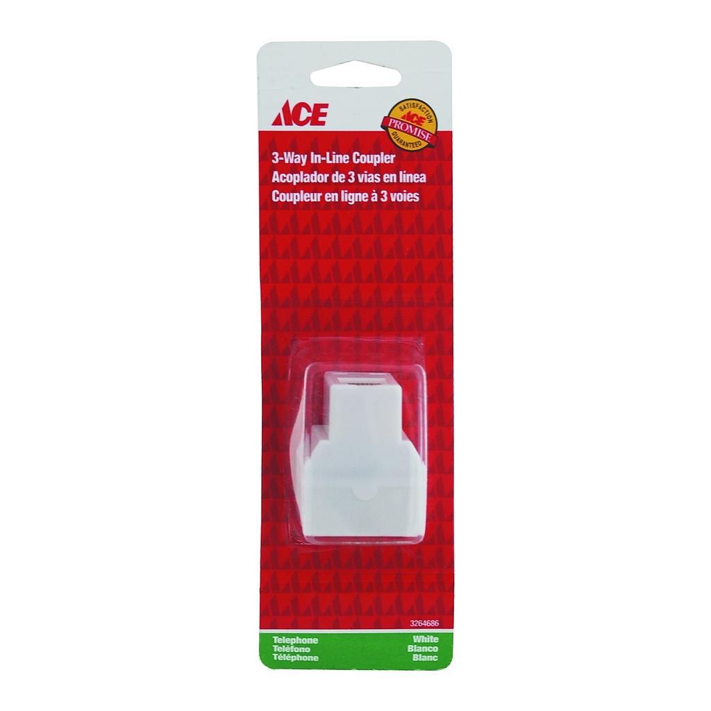 In Line Two Way Coupler White 25Ft Ace