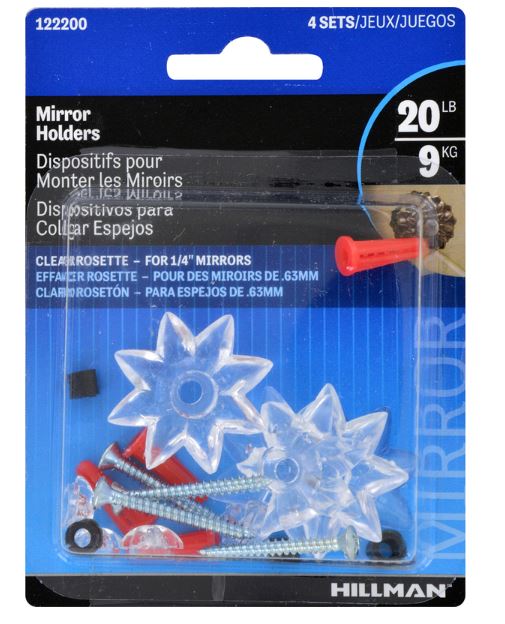 Hillman AnchorWire Mirror Heavy Duty Mirror Holder 1 lb. 4 pk.