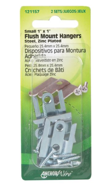 Hillman AnchorWire Silver Flush-Mount Picture Hanger 1 lb. 2 pk