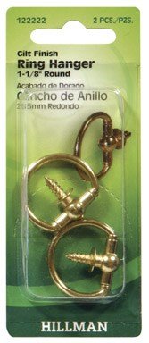 Hillman AnchorWire Gilt Round Brass 2 pk Ring Hanger Cancel