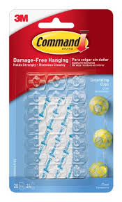 3M Command Small Plastic Decorating Clip 1-3/4 in. L 20 pk