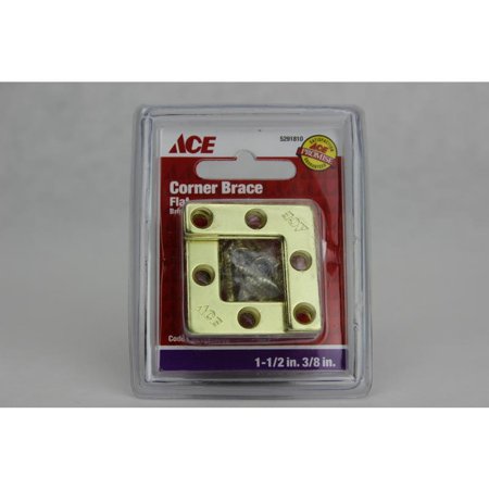 Flat Corner Brace 2In X 3-8In (5.08Cm X 0.952Cm), Bright Brass Ace