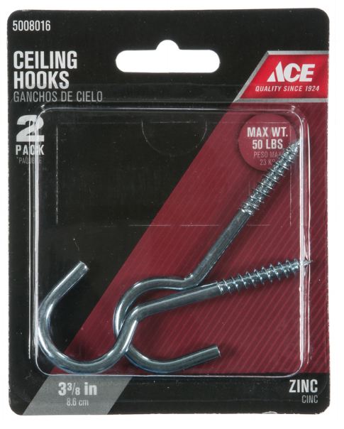 Swag Ceiling Hooks 2 Pack White Zinc Ace