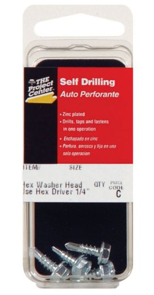 Hillman No. 8 x 1/2 in. L Hex Hex Washer Head Zinc-Plated Steel Sheet Metal Screws 5 pk
