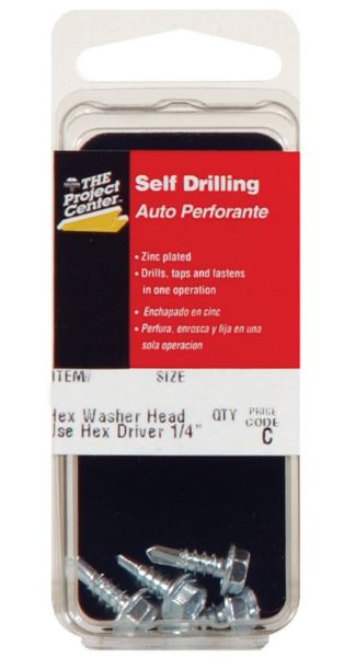 Hillman No. 8 x 3/4 in. L Hex Hex Washer Head Zinc-Plated Steel Sheet Metal Screws 5 pk