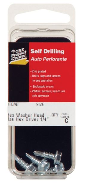 Hillman No. 10 x 1/2 in. L Hex Hex Washer Head Zinc-Plated Steel Sheet Metal Screws 5 pk