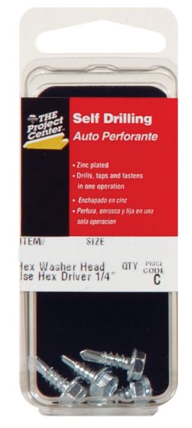 Hillman No. 10 x 3/4 in. L Hex Hex Head Zinc-Plated Steel Sheet Metal Screws 5 1 pk