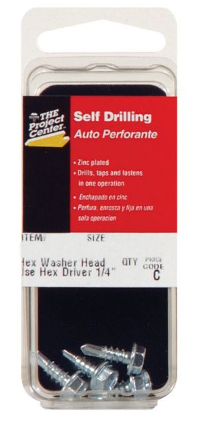 Hillman No. 10 x 1 in. L Hex Hex Washer Head Zinc-Plated Steel Sheet Metal Screws 5 pk