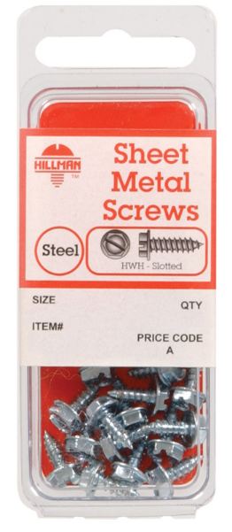 Hillman No. 6 x 3/4 in. L Slotted Hex Head Zinc-Plated Steel Sheet Metal Screws 12 1 pk