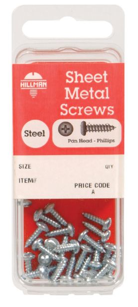 Hillman No. 6 x 1-1/4 in. L Phillips Pan Head Zinc-Plated Steel Sheet Metal Screws 15 pk