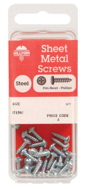 Hillman No. 8 x 2 in. L Phillips Pan Head Zinc-Plated Steel Sheet Metal Screws 6 pk