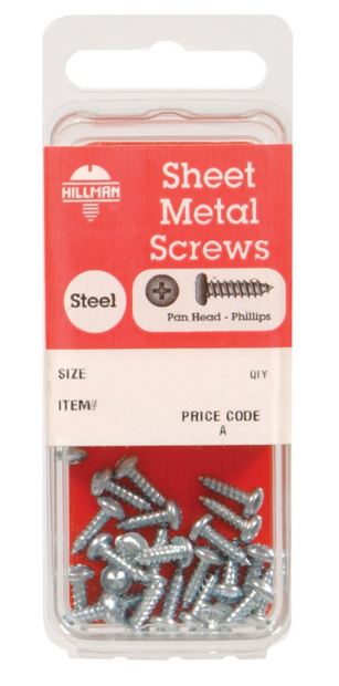 Hillman No. 12 x 1-1/4 in. L Phillips Pan Head Zinc-Plated Steel Sheet Metal Screws 6 pk