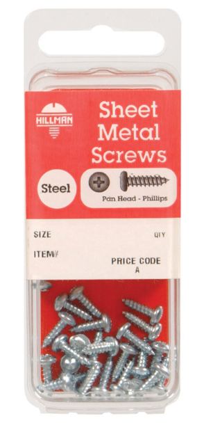 Hillman No. 12 x 2 in. L Phillips Pan Head Zinc-Plated Steel Sheet Metal Screws 5 pk