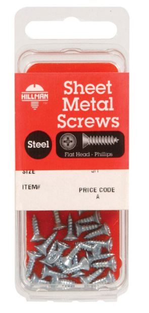 Hillman No. 6 x 1/2 in. L Phillips Flat Head Zinc-Plated Steel Sheet Metal Screws 25 pk