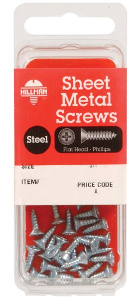 Hillman No. 6 x 3/4 in. L Phillips Flat Head Zinc-Plated Steel Sheet Metal Screws 20 pk