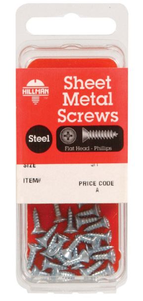 Hillman No. 8 x 1/2 in. L Phillips Flat Head Zinc-Plated Steel Sheet Metal Screws 20 pk