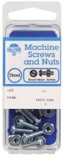 Hillman No. 6-32 x 1-1/2 in. L Slotted Round Head Zinc-Plated Steel Machine Screws 8 pk