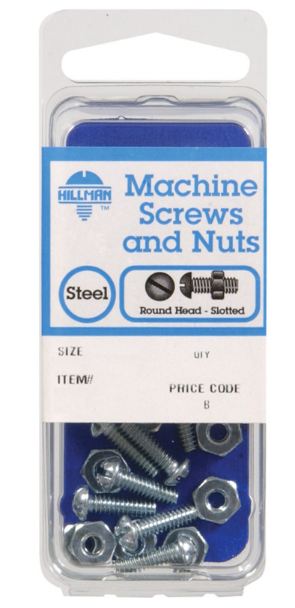 Hillman No. 10-32 x 3/4 in. L Slotted Round Head Zinc-Plated Steel Machine Screws 10 pk