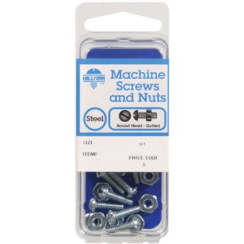 Hillman No. 6-32 x 2 in. L Slotted Round Head Zinc-Plated Steel Machine Screws 5 pk