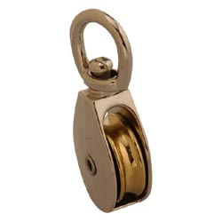 Campbell Chain 1/2 in. Dia. Nickel Copper Swivel Eye Single Sheave Swivel Eye Pulley