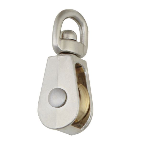 Campbell Chain 3/4 in. Dia. Nickel Copper Swivel Eye Single Sheave Swivel Eye Pulley