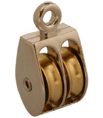 Campbell Chain 3/4 in. Dia. Nickel Copper Ridge Eye Double Sheave Rigid Eye Pulley
