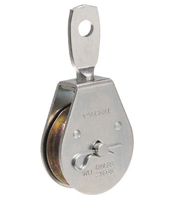 Campbell Chain 1-1/2 in. Dia. Zinc Plated Steel Swivel Eye Single Sheave Swivel Eye Pulley