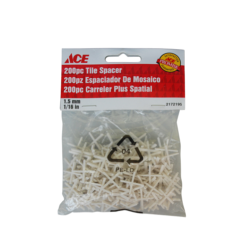200 Piece Tile Spacers 2Mm (1-16In) Ace
