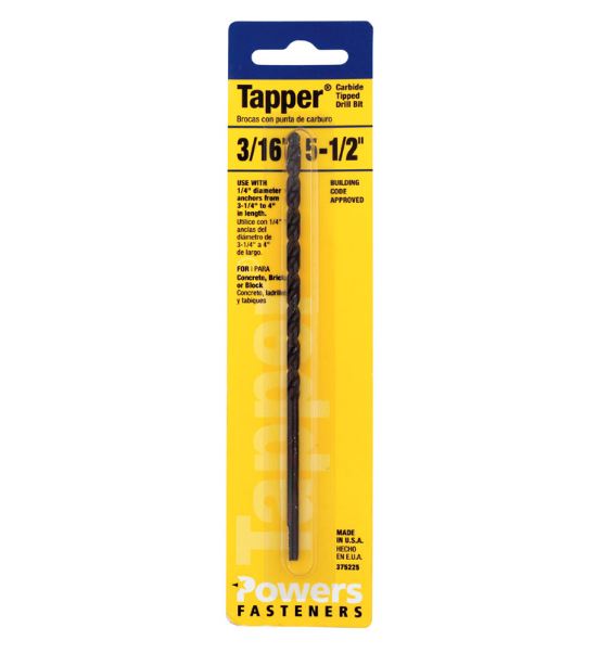 TAPPER BIT 3/16X5-1/2