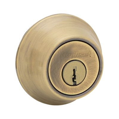 Kwikset Antique Brass Deadbolt Grade 3 Key: 660 5 CP Rcal Rcs K2 1-3/4 in.