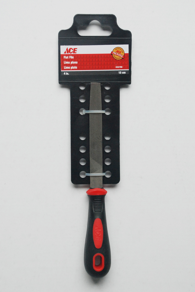 Smooth Double Cut Flat File 4In (10Cm) Pp And Tpr Grip Ace