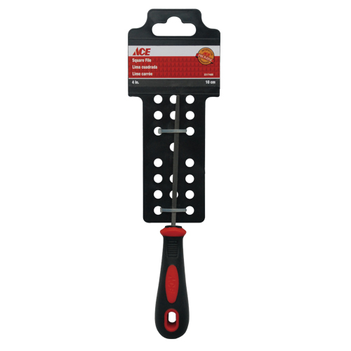 Square File 4In (10.2Cm) Smooth Double Cut Pp+Tpr Grip Ace