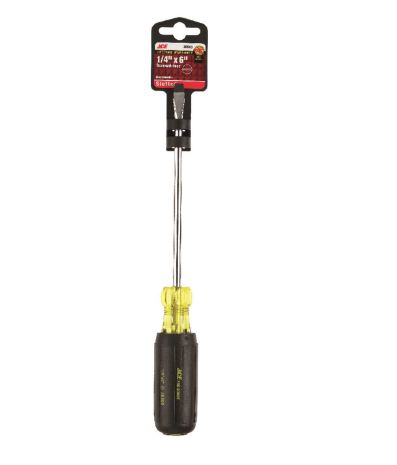 Slotted Screwdriver 1-4In X 6In (6Mm X 15Cm) Cushion Grip Handle Ace