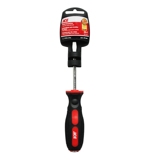 Slotted Screwdriver 3-16In X 3In, (5Mm X 76Mm) Cushion Grip Handle Ace