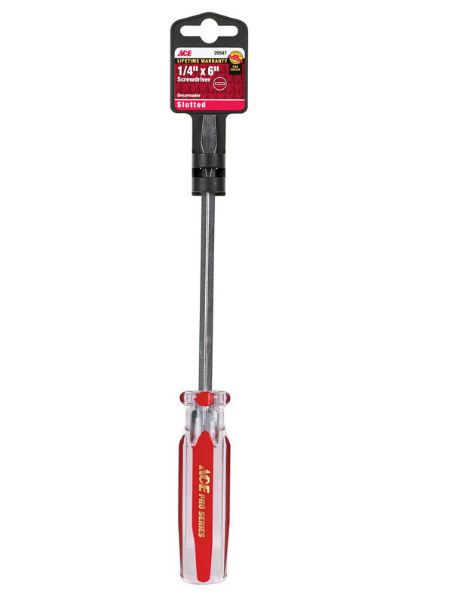 Slotted Taper Screwdriver 1-4In X 6In, (6Mm X 15Cm) Acetate Handle Ace Cancel