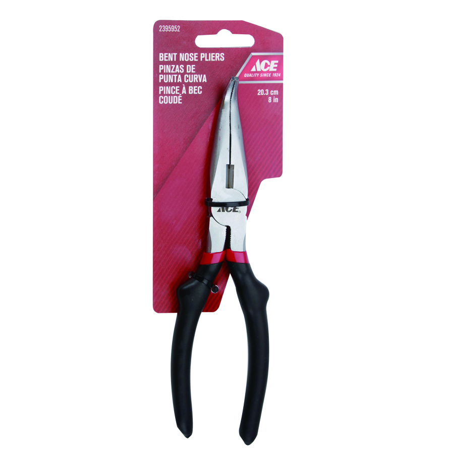 Bent Nose Pliers 20Cm (8In) Vinyl Grip Handle Ace.