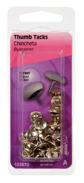 Hillman Push Pins, 40 pk