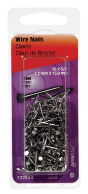 Hillman 18 Ga. x 5/8 in. L Bright Steel Wire Nails 1 pk 2 oz.