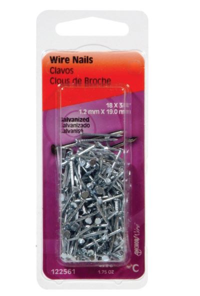 Hillman 7/8 in. Wire Galvanized Steel Nail Flat