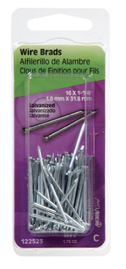 Hillman 16 Ga. x 1-1/4 in. L Galvanized Steel Brad Nails 1 pk 1.75 oz.