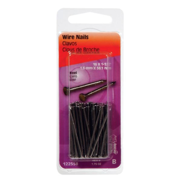 Hillman 1-1/2 in. Wire Bright Steel Nail Flat