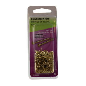 Hillman 18 Ga. x 3/4 in. L Brass-Plated Steel Escutcheon Pins 1 pk 1.5 oz.
