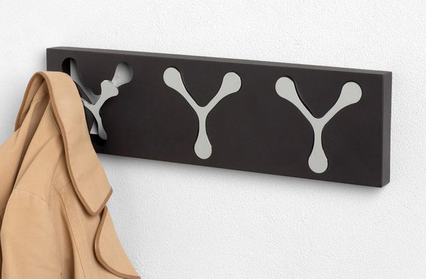 Ariel Wallmount 3 Hook Rack Black And Chrome
