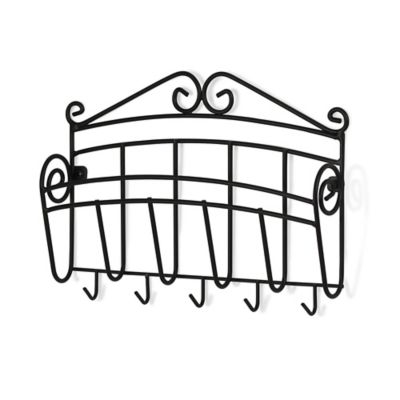 Spectrum Scroll 10.75 in. L Black Steel Key/Mail Organizer 1 pk.