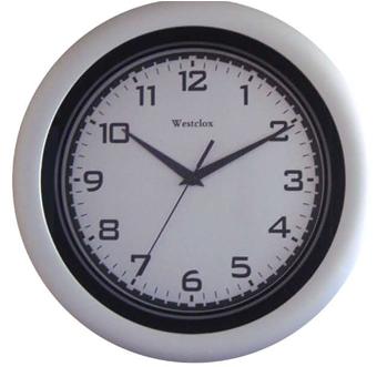Wall Clock Round Silver 28.6Cm,Plastic,Westclox