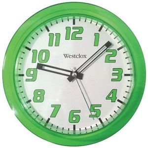 Wall Clock 19.7Cm (7.75In) 1 Aa Battery Green